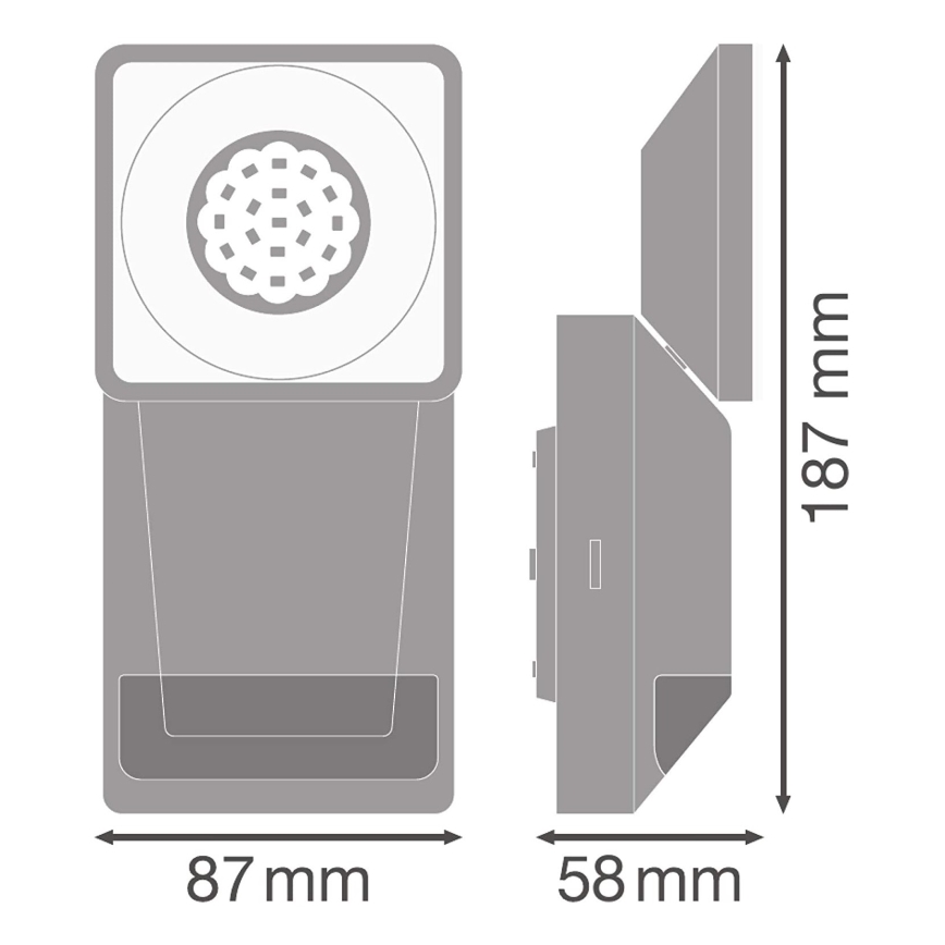 Ledvance -  LED Āra sienas gaismeklis CALICE 1xE27/60W/230V IP44 melns