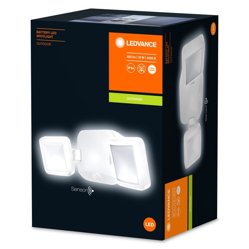 Ledvance - LED Āra sienas lampa ar sensoru BATTERY 2xLED/10W/4xD IP54