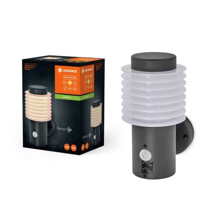 Ledvance - LED Āra sienas lampa ar sensoru ENDURA RONDO LED/9,5W/230V IP44 antracīta