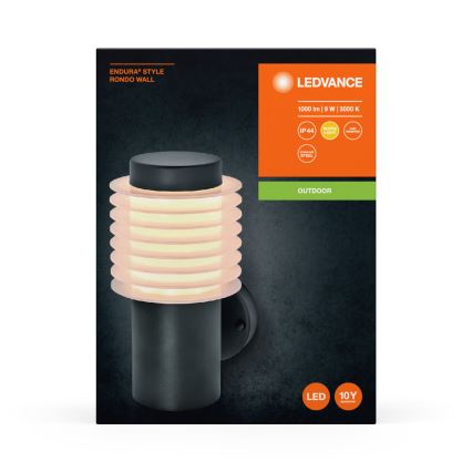 Ledvance - LED Āra sienas lampa ENDURA RONDO LED/9W/230V IP44 antracīta