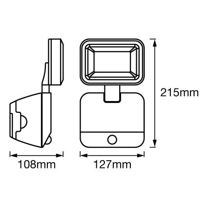 Ledvance - LED Āra sienas prožektors ar sensoru SPOTLIGHT LED/4W/6V IP54