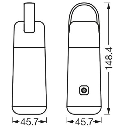 Ledvance - LED Ārējais akumulators ar lukturīša funkciju MOBILE LED/0,5W/5V 1800mAh 2xUSB