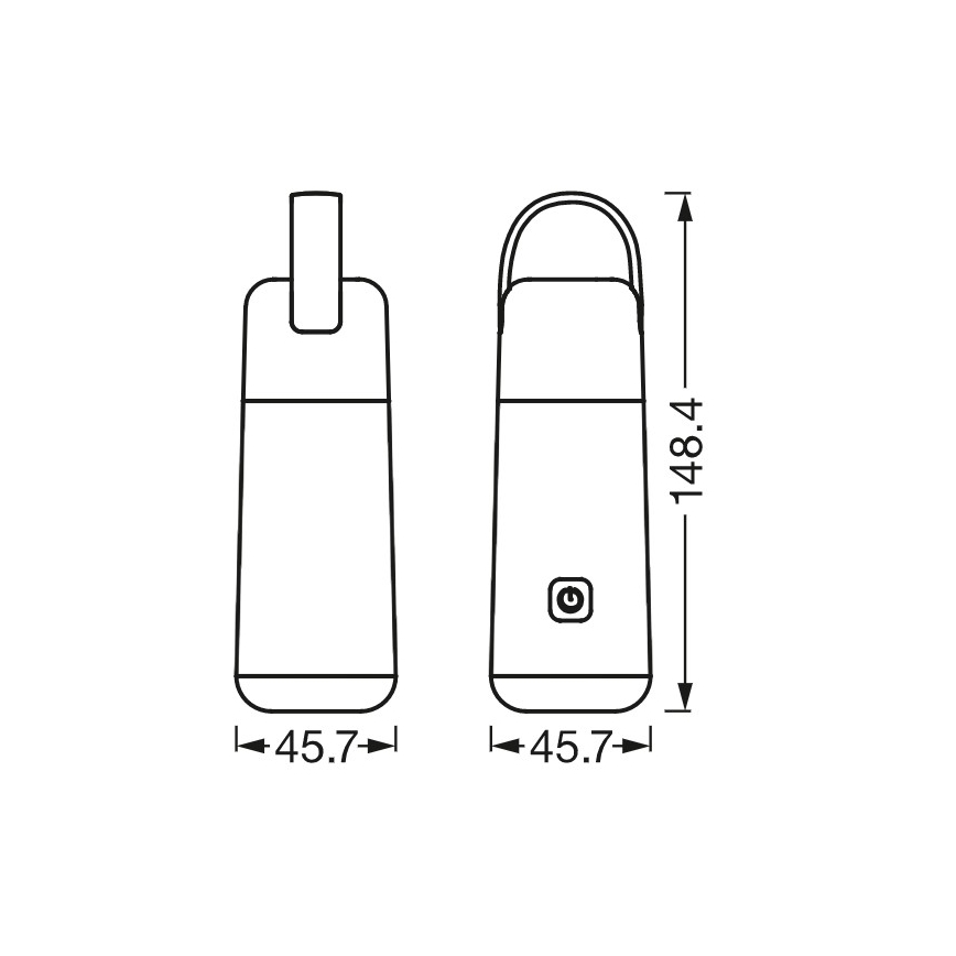 Ledvance - LED Ārējais akumulators ar lukturīša funkciju MOBILE LED/0,5W/5V 1800mAh 2xUSB