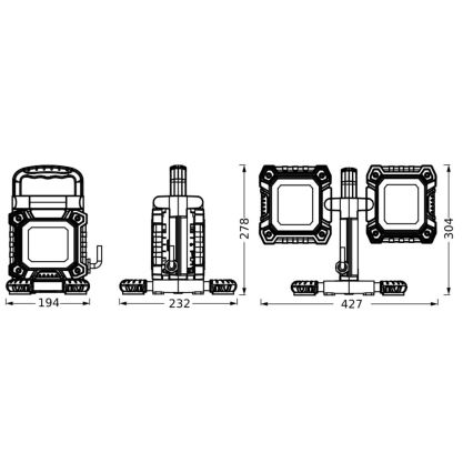 Ledvance - LED Darba lampa WORKLIGHT FLEX 2xLED/30W/230V IP65