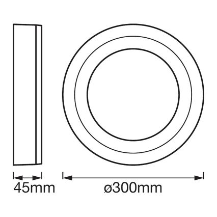 Ledvance - LED Griestu gaismeklis ROUND LED/18W/230V d. 30 cm