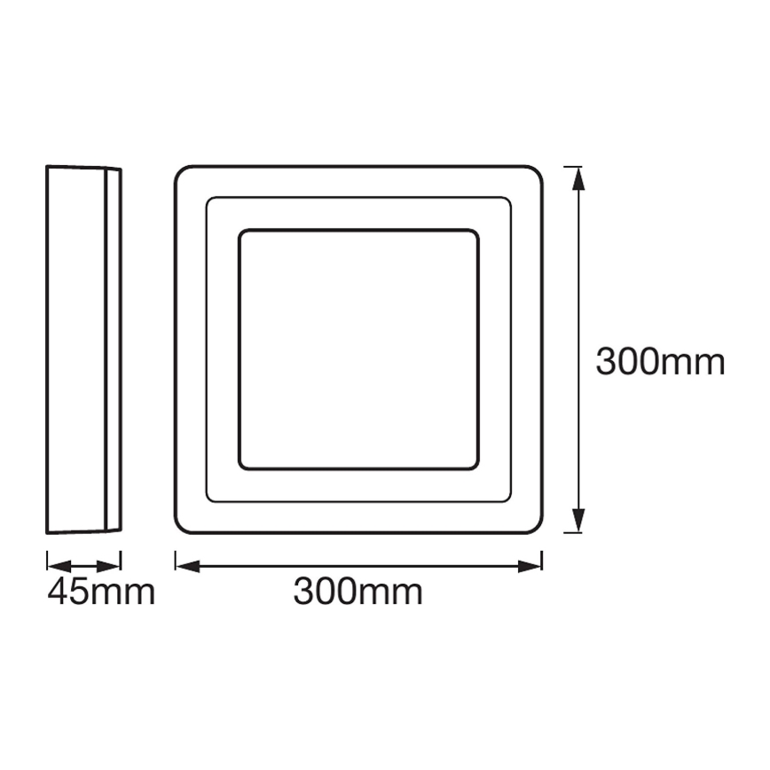 Ledvance - LED Griestu gaismeklis SQUARE LED/18W/230V