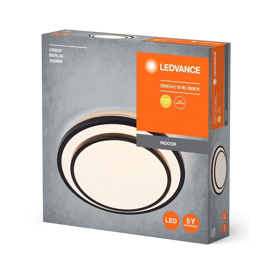Ledvance - LED Griestu lampa ORBIS BERLIN LED/16W/230V melna