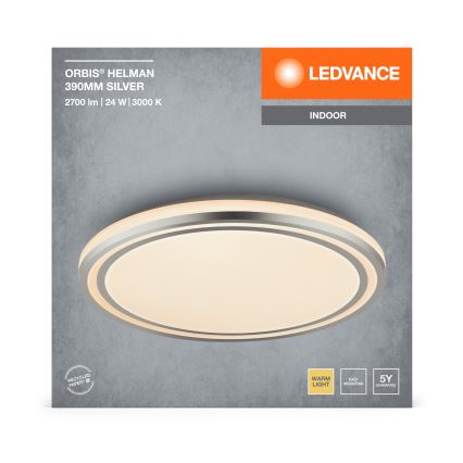 Ledvance - LED Griestu lampa ORBIS HELMAN LED/24W/230V d. 39 cm sudraba