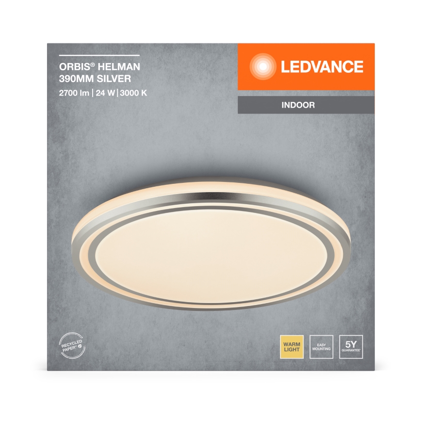Ledvance - LED Griestu lampa ORBIS HELMAN LED/24W/230V d. 39 cm sudraba