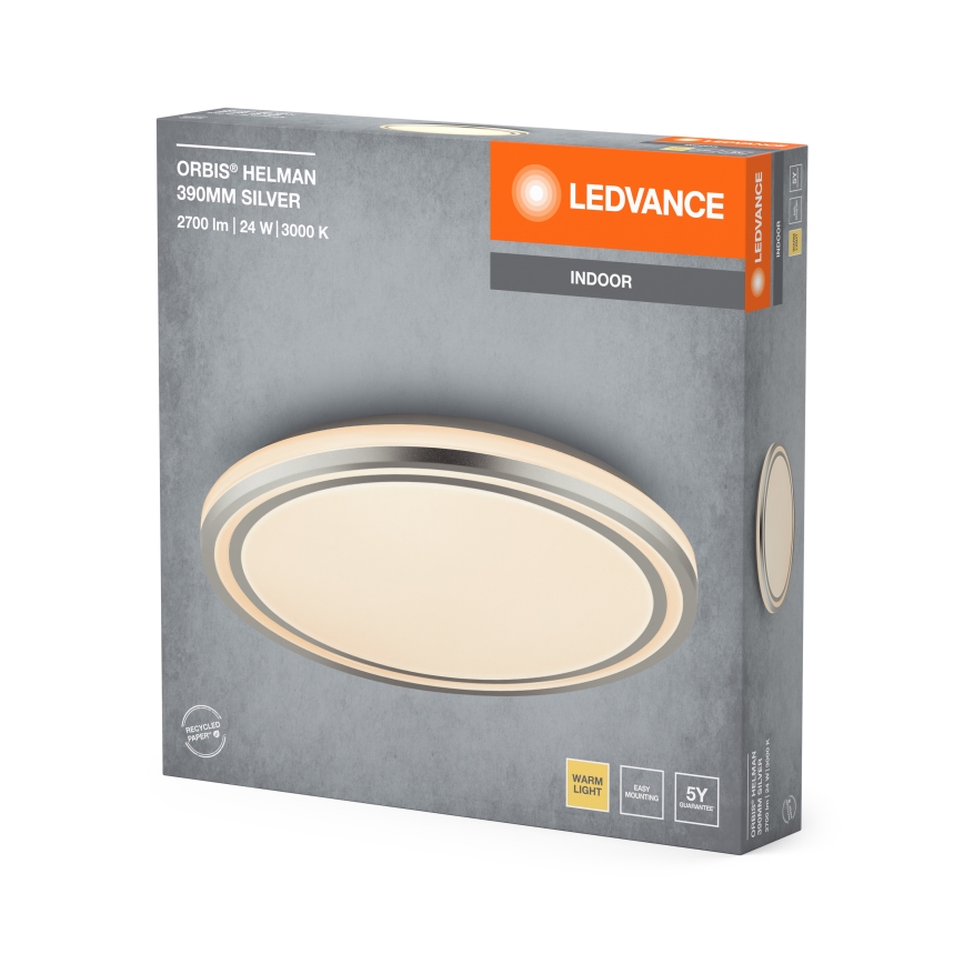 Ledvance - LED Griestu lampa ORBIS HELMAN LED/24W/230V d. 39 cm sudraba
