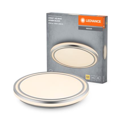 Ledvance - LED Griestu lampa ORBIS HELMAN LED/36W/230V d. 48,5 cm sudraba