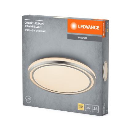 Ledvance - LED Griestu lampa ORBIS HELMAN LED/36W/230V d. 48,5 cm sudraba