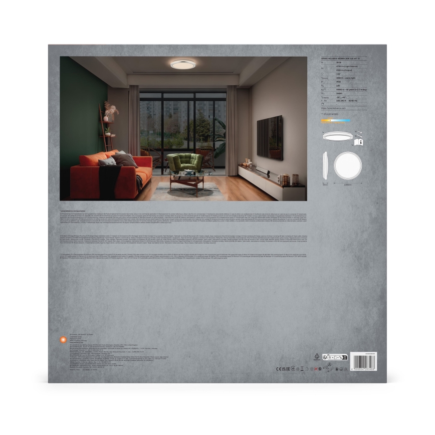 Ledvance - LED Griestu lampa ORBIS HELMAN LED/36W/230V d. 48,5 cm sudraba