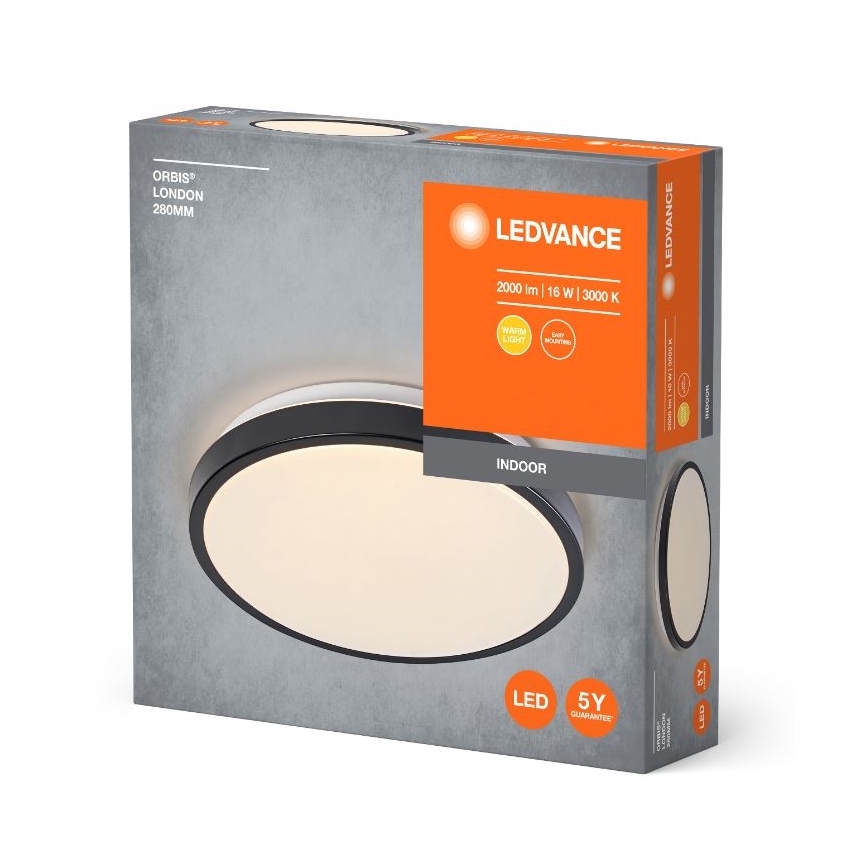 Ledvance - LED Griestu lampa ORBIS LONDON LED/16W/230V melna