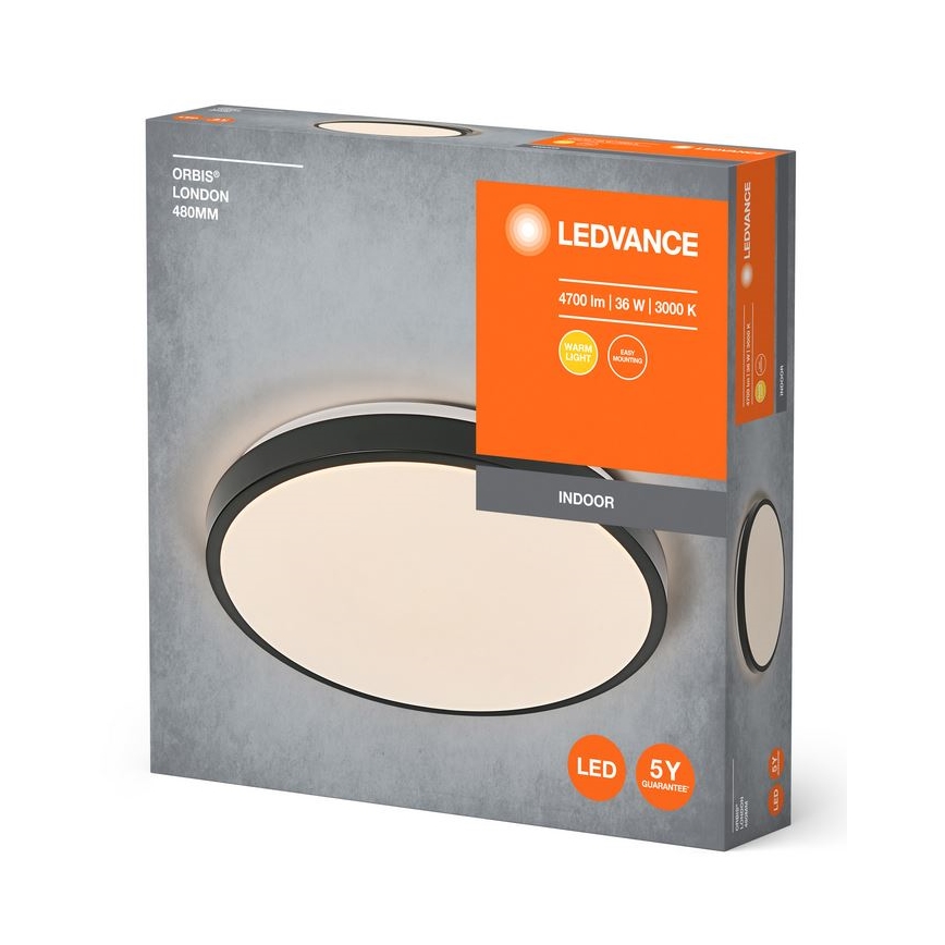 Ledvance - LED Griestu lampa ORBIS LONDON LED/36W/230V melna