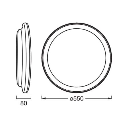 Ledvance - LED Griestu lampa ORBIS PEDERSON LED/36W/230V d. 55 cm melna
