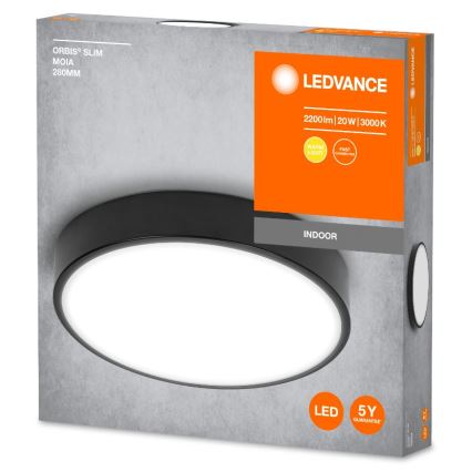 Ledvance - LED Griestu lampa ORBIS SLIM LED/20W/230V melna