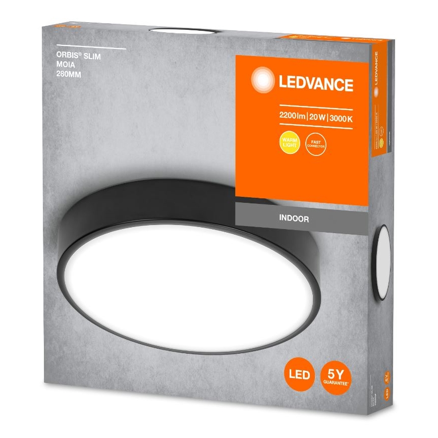 Ledvance - LED Griestu lampa ORBIS SLIM LED/20W/230V melna