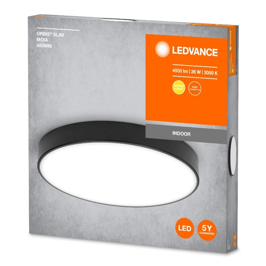 Ledvance - LED Griestu lampa ORBIS SLIM LED/36W/230V melna