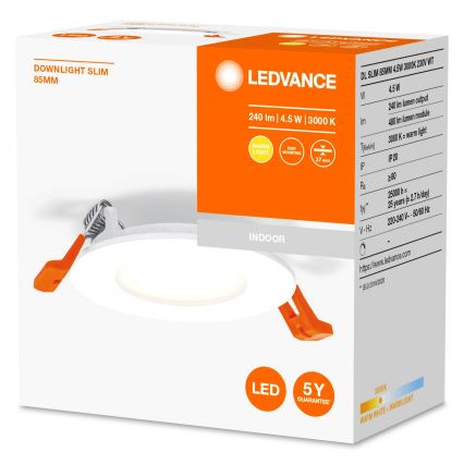 Ledvance - LED Iegremdējams gaismeklis SLIM LED/4,5W/230V 3000K