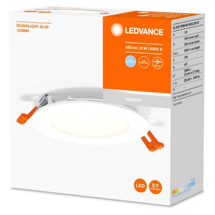 Ledvance - LED Iegremdējams gaismeklis SLIM LED/8W/230V 6500K