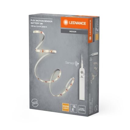 Ledvance - LED lente ar kustības sensoru FLEX 2m LED/3,6W/4xAA