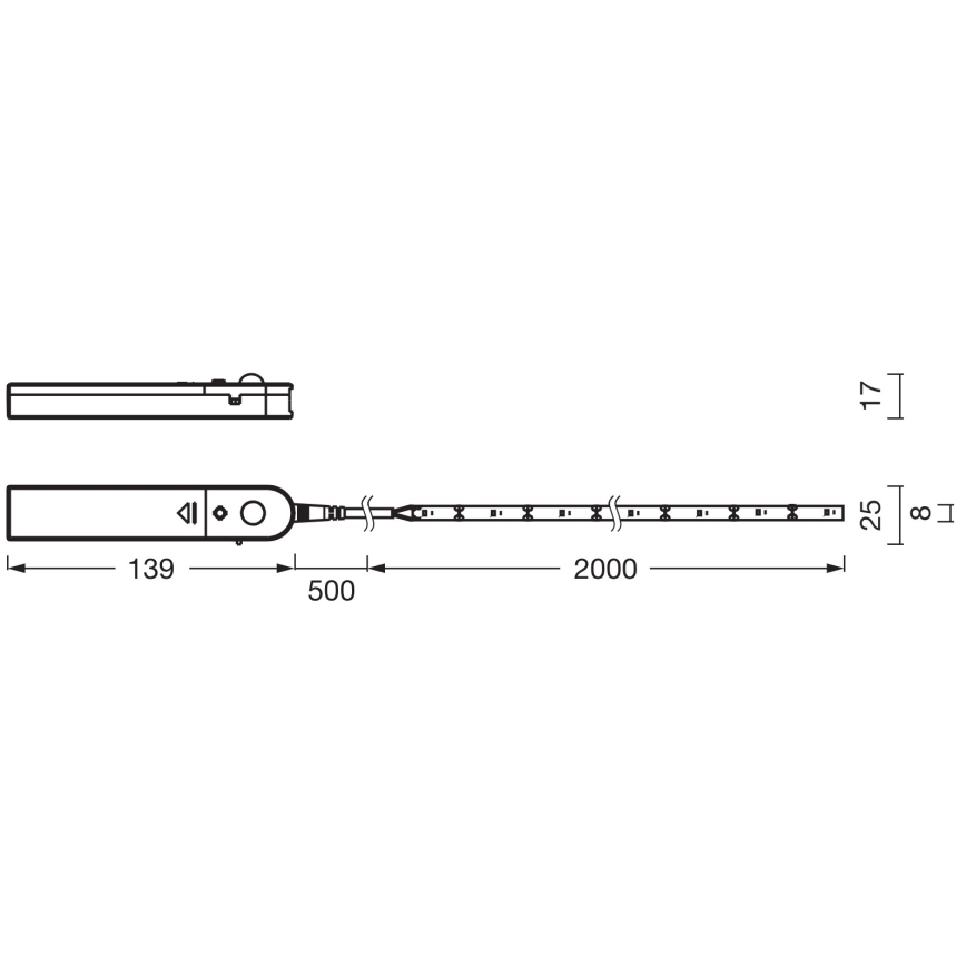 Ledvance - LED lente ar kustības sensoru FLEX 2m LED/3,6W/4xAA