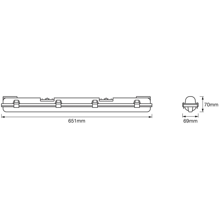 Ledvance - LED Lielas slodzes dienasgaismas lampa DAMP T8 1xG13/7W/230V IP65