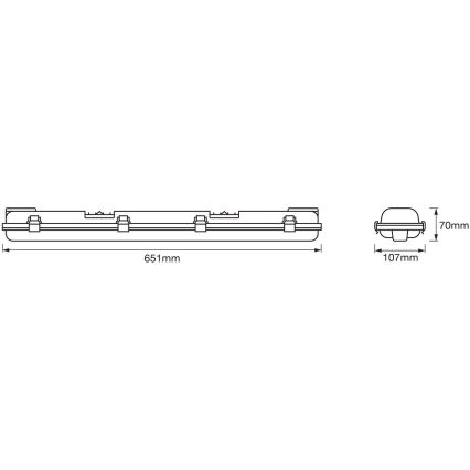 Ledvance - LED Lielas slodzes dienasgaismas lampa DAMP T8 2xG13/7W/230V IP65