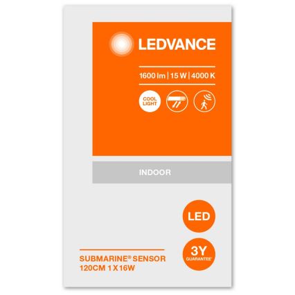 Ledvance - LED Lielas slodzes gaismeklis ar sensoru SUBMARINE 1xG13/16W/230V IP65