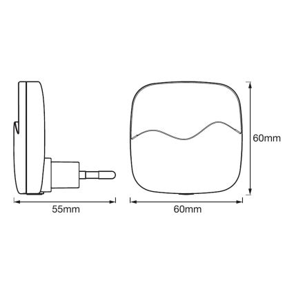 Ledvance - LED Nakts kontaktligzdas lampa ar sensoru LUNETTA LED/0,5W/230V 3000K