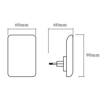 Ledvance - LED Nakts lampa ar sensoru LUNETTA LED/0,28W/230V 3000K