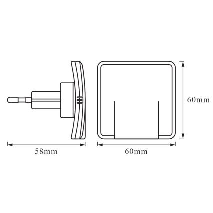 Ledvance - LED Nakts lampa ar sensoru LUNETTA LED/0,3W/230V 3000K