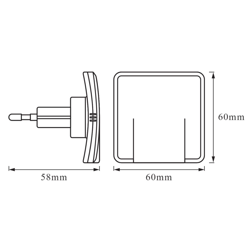 Ledvance - LED Nakts lampa ar sensoru LUNETTA LED/0,3W/230V 3000K