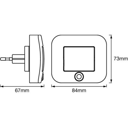 Ledvance - LED Nakts lampa ar sensoru LUNETTA LED/0,7W/230V 3000K