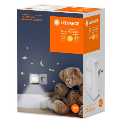 Ledvance - LED naktsgaisma ar krēslas sensoru LUNETTA LED/0,2W/230V
