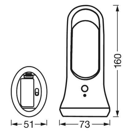 Ledvance - LED Navigācijas gaismeklis ar sensoru MOBILE LED/0,7W/4xAAA