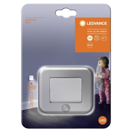 Ledvance - LED Navigācijas gaismeklis ar sensoru NIGHTLUX LED/0.25W/3xAAA