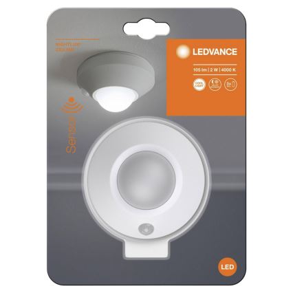 Ledvance - LED Orientēšanās lampa ar sensoru NIGHTLUX LED/1,7W/3xAA 4000K