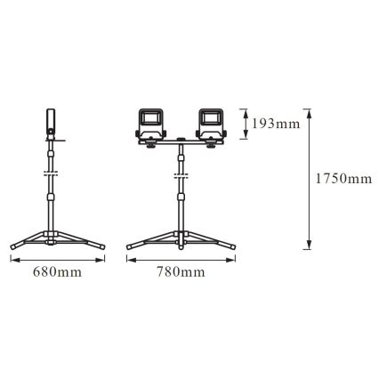 Ledvance - LED Plūdu gaismeklis ar rokturi TRIPOD 2xLED/30W/230V IP65