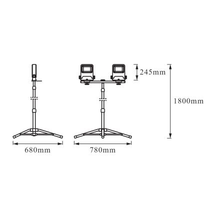 Ledvance - LED Plūdu gaismeklis ar rokturi TRIPOD 2xLED/50W/230V IP65