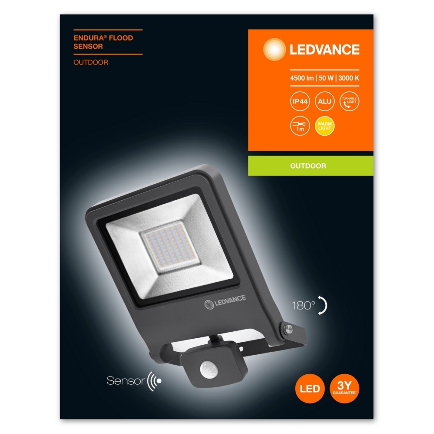 Ledvance - LED Prožektors ar sensoru ENDURA LED/50W/230V IP44
