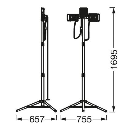 Ledvance - LED Prožektors ar statīvu TRIPOD 1xLED/30W/230V + 2xLED/5W IP65