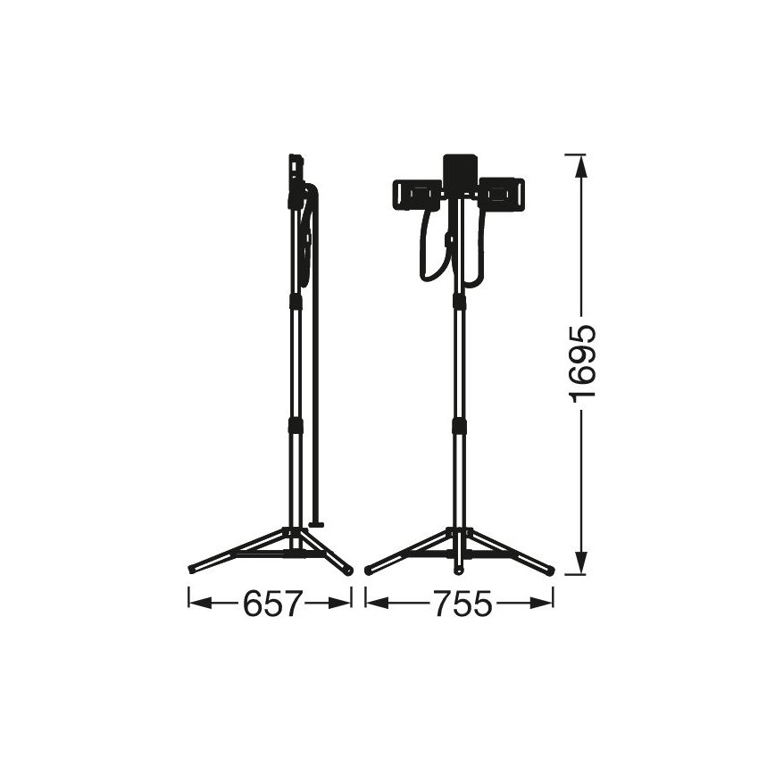Ledvance - LED Prožektors ar statīvu TRIPOD 1xLED/30W/230V + 2xLED/5W IP65