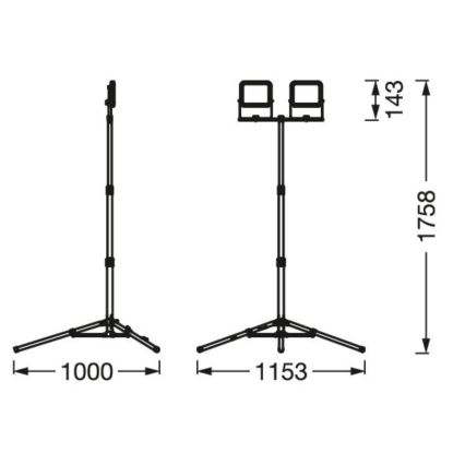 Ledvance - LED Āra prožektors ar turētāju WORKLIGHT TRIPOD 2xLED/10W/230V 6500K IP65