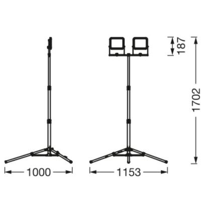 Ledvance - LED Āra prožektors ar turētāju WORKLIGHT TRIPOD 2xLED/20W/230V 6500K IP65