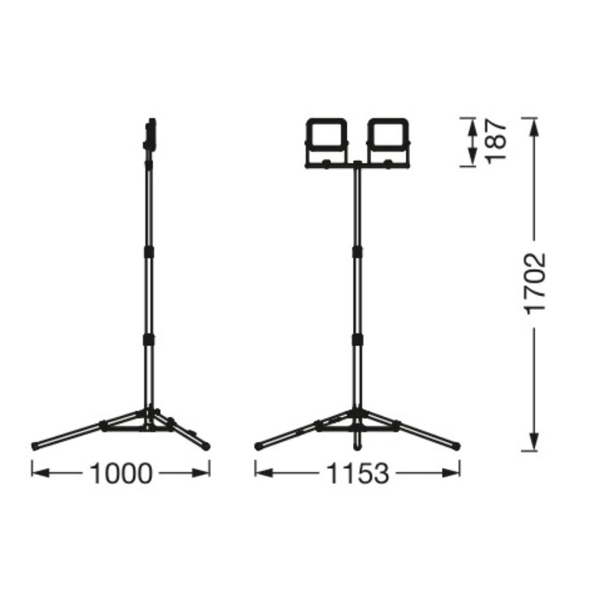 Ledvance - LED Āra prožektors ar turētāju WORKLIGHT TRIPOD 2xLED/20W/230V 6500K IP65