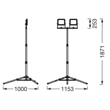 Ledvance - LED Āra prožektors ar turētāju WORKLIGHT TRIPOD 2xLED/30W/230V 6500K IP65