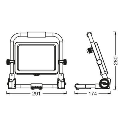 Ledvance - LED Āra prožektors WORKLIGHT R-STAND LED/50W/230V 6500K IP65