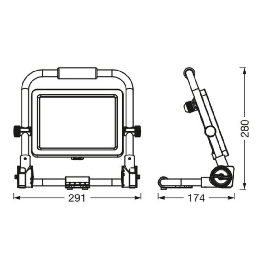 Ledvance - LED Āra prožektors WORKLIGHT R-STAND LED/50W/230V 6500K IP65
